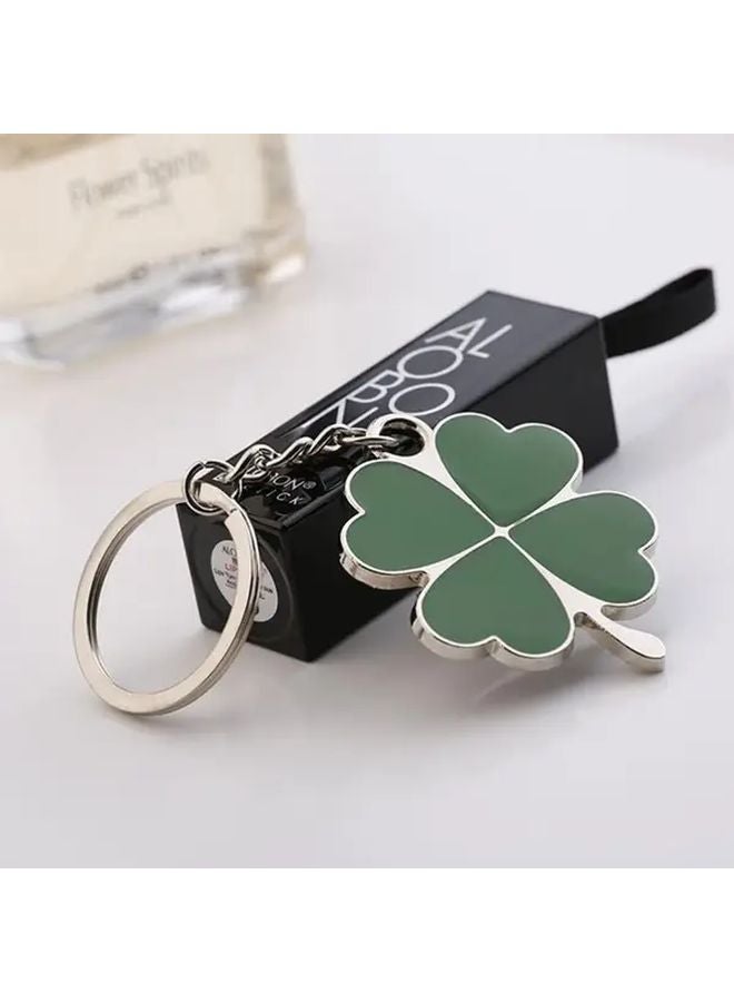 6pcs Alloy Four Leaf Clover Keychains Lucky Shamrock Charm Keyrings Gifts - Image 5